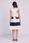 Shop_Dev And Viv_Multi Color Cotton Halter Neck Designer Striped Dress _at_Aza_Fashions