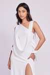 Shop_Dev And Viv_White Rayon Asymmetric One Shoulder Dress _Online_at_Aza_Fashions