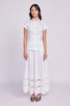 Dev And Viv_White Cotton Embroidery Skirt _Online_at_Aza_Fashions