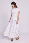 Buy_Dev And Viv_White Cotton Embroidery Skirt _at_Aza_Fashions