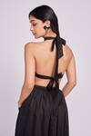 Dev And Viv_Black Cotton Halter Neck Cut-out Dress _Online_at_Aza_Fashions