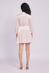 Shop_Dev And Viv_Pink Cotton Embroidery Collared Blush Blend Designer Dress _at_Aza_Fashions