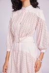 Buy_Dev And Viv_Pink Cotton Embroidery Collared Blush Blend Designer Dress _Online_at_Aza_Fashions