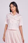 Dev And Viv_Pink Cotton Embroidery Blush Skirt _Online_at_Aza_Fashions