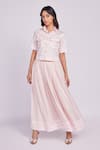 Buy_Dev And Viv_Pink Cotton Embroidery Blush Skirt _at_Aza_Fashions