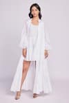 Buy_Dev And Viv_White Cotton Collared Designer Dress _at_Aza_Fashions