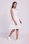Buy_Dev And Viv_White Cotton Round Neck A-line Dress _at_Aza_Fashions