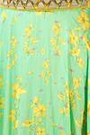 Shop_Label Nitika_Green Modal, Satin V-neck Floral Print Lehenga Set _Online_at_Aza_Fashions