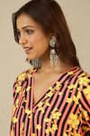 Buy_Label Nitika_Black Cotton Embroidery V-neck Floral Printed Kurta And Pant Set _Online_at_Aza_Fashions