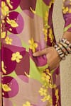 Buy_Label Nitika_Purple Cotton V-neck Floral Print Kurta And Pant Set _Online_at_Aza_Fashions