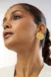 Buy_Mnsh_Gold Plated Mor Coin Stud Earring _at_Aza_Fashions