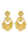 Shop_Mnsh_Gold Plated Shakti Jhumka Earrings _at_Aza_Fashions