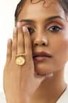 Mnsh_Gold Plated Kamal Ring With 22kt Plating _Online_at_Aza_Fashions