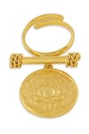 Shop_Mnsh_Gold Plated Kamal Ring With 22kt Plating _at_Aza_Fashions