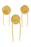 Mnsh_Gold 22kt Plated Coin Hair Pin Set _Online_at_Aza_Fashions