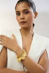 Buy_Mnsh_Gold Plated Mor Kamal Chunky Bracelet _at_Aza_Fashions