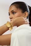 Shop_Mnsh_Gold Plated Mor Kamal Chunky Bracelet _Online_at_Aza_Fashions