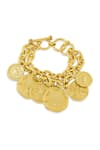 Shop_Mnsh_Gold Plated Mor Kamal Chunky Bracelet _at_Aza_Fashions
