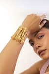 Buy_Mnsh_Gold Plated Studs Vine Statement Cuff _at_Aza_Fashions