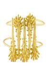 Shop_Mnsh_Gold Plated Studs Vine Statement Cuff _at_Aza_Fashions