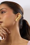 Mnsh_Gold Plated Vine Ear Climber Earcuff _at_Aza_Fashions