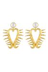 Shop_Mnsh_Gold Plated Pearls Amour Heart Earrings _at_Aza_Fashions