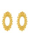 Shop_Mnsh_Gold Plated Studs Vine Oval _at_Aza_Fashions