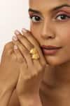 Buy_Mnsh_Gold Plated Vine Double Ring _Online_at_Aza_Fashions