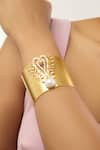 Shop_Mnsh_Gold Plated Pearls Amour Heart Statement Cuff _Online_at_Aza_Fashions