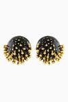 Shop_Mnsh_Gold Plated Studs Vine Round _at_Aza_Fashions