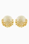Shop_Mnsh_Gold Plated Vine Round Studs _at_Aza_Fashions