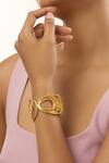 Shop_Mnsh_Gold Plated Beads Vine Oval Triple Cuff _Online_at_Aza_Fashions