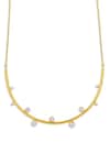 Buy_Mnsh_Gold Plated Amour Diamond Wave Necklace _Online_at_Aza_Fashions