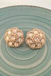 Shop_The Bling Girll_Gold Plated Crystals, Stones Designer Stud Earrings _at_Aza_Fashions