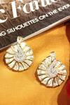 Shop_The Bling Girll_White Crystals Designer Stud Earrings _at_Aza_Fashions