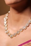 Shop_The Bling Girll_Gold Plated Choker Necklace With Crystals _at_Aza_Fashions