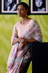 Buy_Deep Thee_Ivory Crepe, Silk Embroidery, Cut Work Round Neck Floral Print Saree With Blouse _Online_at_Aza_Fashions