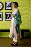 Shop_Deep Thee_Ivory Chanderi, Organza Zari, Cut Work, Tassels Round Floral Appliqued Kurta Set _Online_at_Aza_Fashions