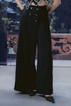 Buy_Pocket Stories_Black Microfiber V-neck Nightfall Reverse Vest And Pant Set _Online_at_Aza_Fashions