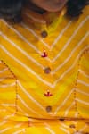 Petite Pomme_Yellow Cotton Embroidery Lehriya Kurti Set _Online_at_Aza_Fashions
