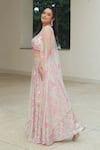 Pooja Bagaria_Pink Silk Sequins, Embroidery Sweetheart Neck Jazz It Up Lehenga Set _Online_at_Aza_Fashions