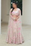 Buy_Pooja Bagaria_Pink Silk Sequins, Embroidery Sweetheart Neck Jazz It Up Lehenga Set _Online_at_Aza_Fashions