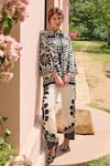 Buy_Nika 1.0_Black Cotton Collared Haze Printed Set _at_Aza_Fashions