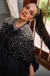 Shop_Nika 1.0_Blue Denim Pearl Cape _at_Aza_Fashions