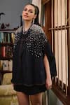 Buy_Nika 1.0_Blue Denim Pearl Cape _at_Aza_Fashions