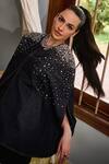 Nika 1.0_Blue Denim Pearl Cape _Online_at_Aza_Fashions
