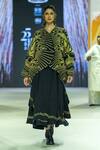 Buy_KA-Sha_Black Handloom Cotton Embroidery Round Neck And Gold Handwoven Tunic _at_Aza_Fashions