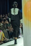 Shop_KA-Sha_Black Cotton And Gold Handwoven Skirt _at_Aza_Fashions