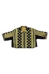 Buy_KA-Sha_Black Cotton Embroidery Collared And Gold Heavy Shirt _Online_at_Aza_Fashions