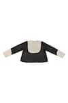 KA-Sha_Black Handloom Cotton Round Neck Handspun Jacket _Online_at_Aza_Fashions